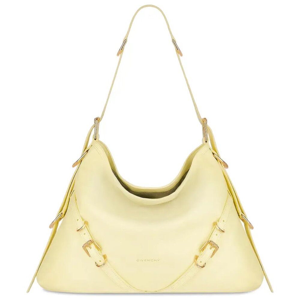 EUC Givenchy Voyou Medium Leather Hobo Bag in Soft Yellow